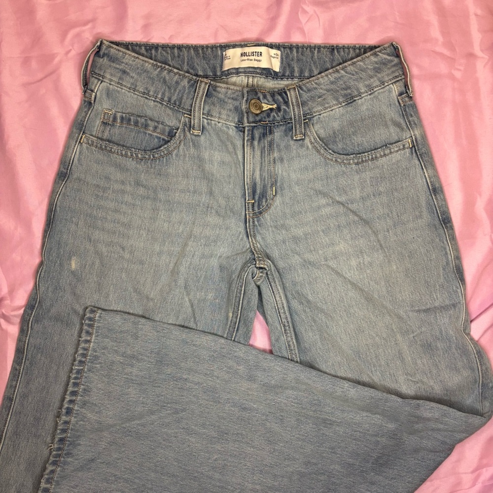 Hollister Light Blue Low-Rise Baggy Jeans